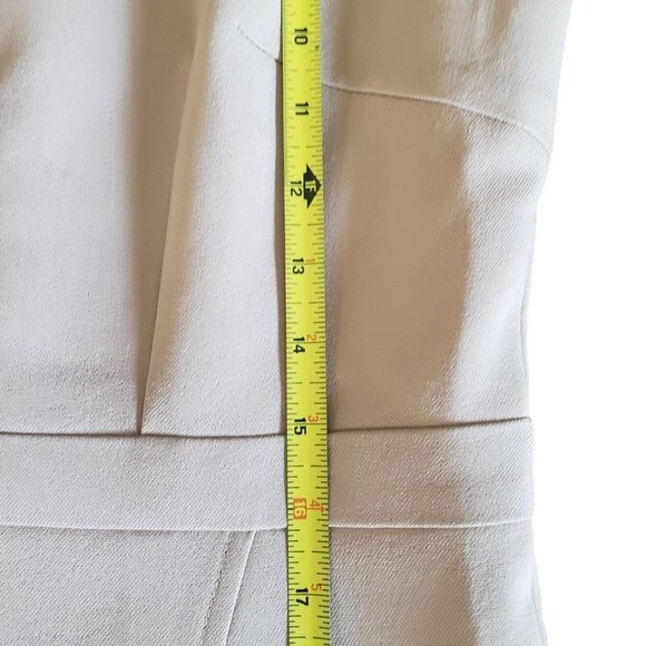 Beige Sleeveless Pleated Fitted Knit Dress Size L - Picture 8 of 9